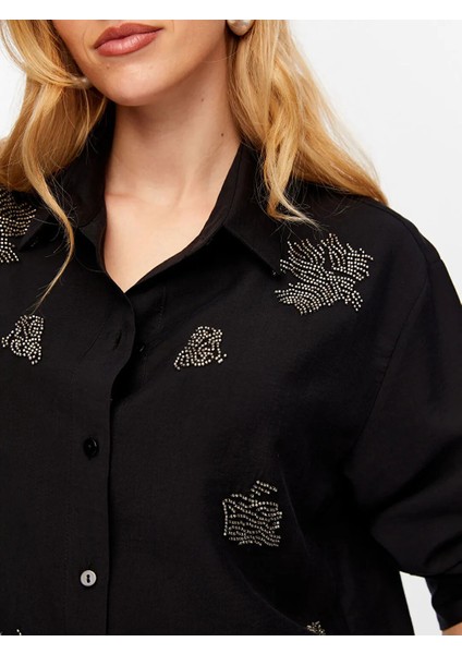 Boncuk Nakış Detaylı Tenselli Kadın Gömlek W26GML010 fırsatları