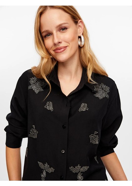 Boncuk Nakış Detaylı Tenselli Kadın Gömlek W26GML010 indirimleri