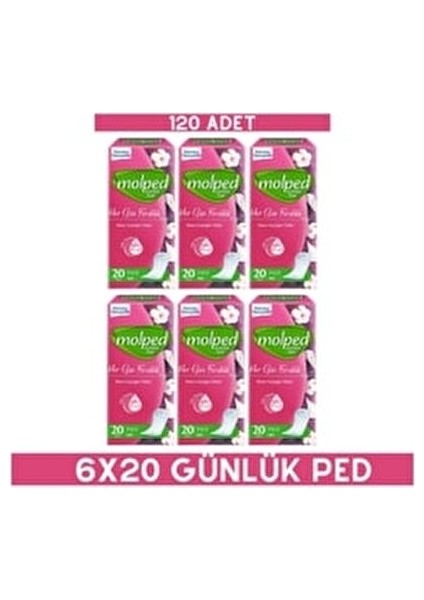Günlük Ped 20 Adet Hava Geçiren Doku ile Gün Boyu Ferahlık Sağlar X6 Adet modelleri