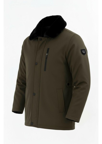 Erkek Yeşil Yakası Çıkartılabilir Kürklü Su Itici Içi Kürklü Kaban – Rüzgar Geçirmez, Hafif ve dayanıklı fiyatları