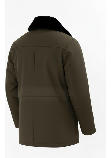 Erkek Yeşil Yakası Çıkartılabilir Kürklü Su Itici Içi Kürklü Kaban – Rüzgar Geçirmez, Hafif ve dayanıklı fırsatları