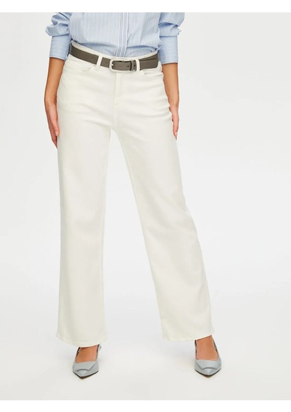 Wide Leg Fit Likralı Kadın Jean Pantolon W26JPN011 modelleri
