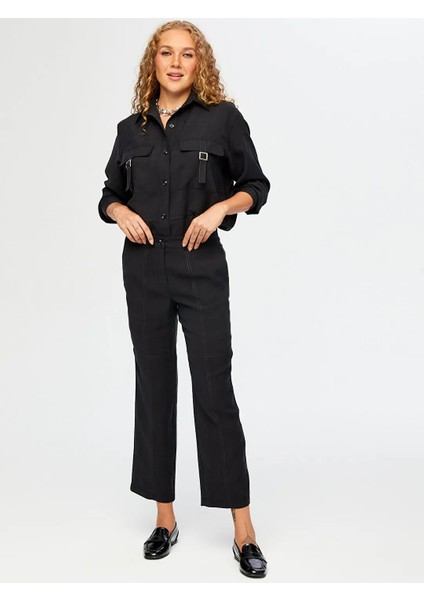 Dikiş Detaylı Staright Fit Kadın Pantolon W26PNT004