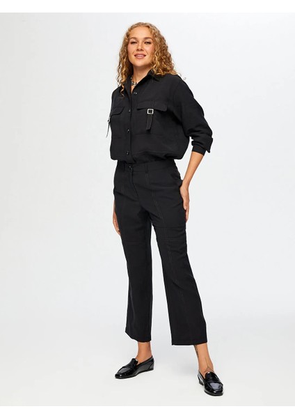 Dikiş Detaylı Staright Fit Kadın Pantolon W26PNT004 fiyatları