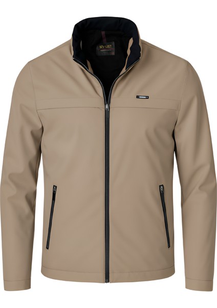 Erkek Krem Pamuk Polyester Karışımlı Su Itici Içi Kürklü Kaban – Rüzgar Geçirmez, Hafif ve dayanıklı