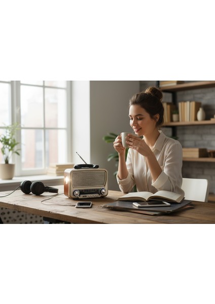 Nostalji Eskitme Fenerli Radyo USB Bluetooth ve Güneş Panelli Nostaljik Radyo fiyatları