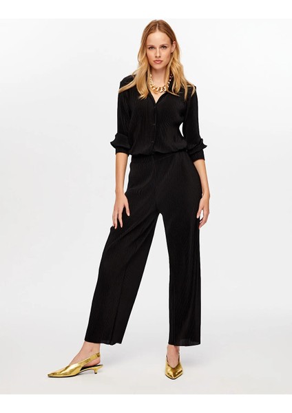 Kendinden Piliseli Wide Leg Fit Kadın Pantolon UW26PNT008 fiyatları