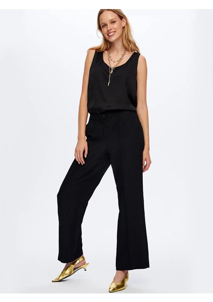 Beli Lastikli Kendinden Dokulu Wide Leg Fıt Kadın Pantolon UW26PNT018 fiyatları