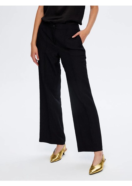 Beli Lastikli Kendinden Dokulu Wide Leg Fıt Kadın Pantolon UW26PNT018 modelleri