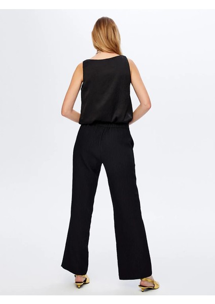 Beli Lastikli Kendinden Dokulu Wide Leg Fıt Kadın Pantolon UW26PNT018 fırsatları