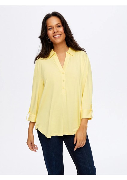 Polo Yaka Kadın Uzun Kollu T-Shirt BW26TSH004