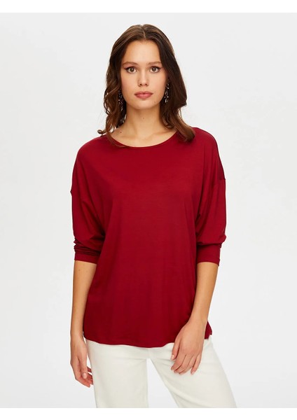 Yuvarlak Yaka Kadın Uzun Kol T-Shirt W26TSH007