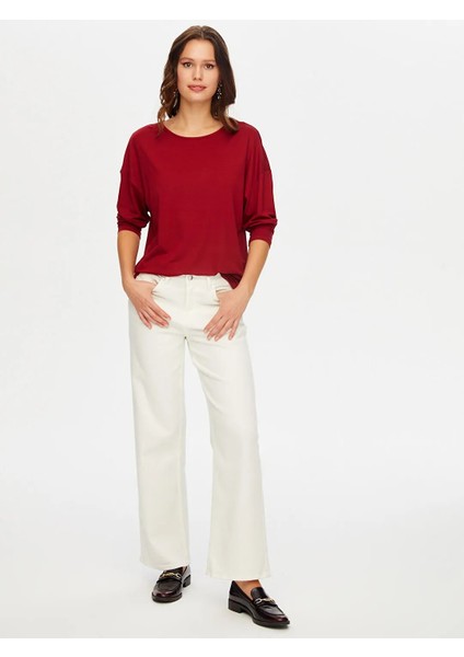 Yuvarlak Yaka Kadın Uzun Kol T-Shirt W26TSH007 modelleri