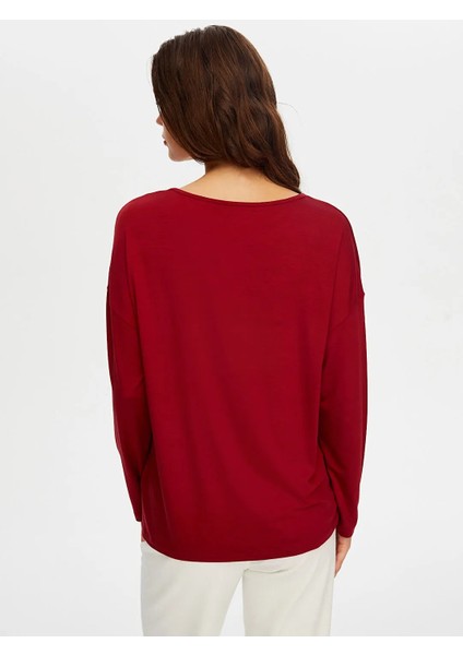 Yuvarlak Yaka Kadın Uzun Kol T-Shirt W26TSH007 fırsatları