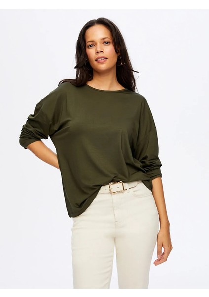 Yuvarlak Yaka Kadın Uzun Kol T-Shirt W26TSH007