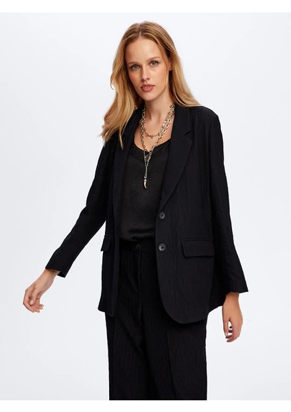 Kendinden Dokulu Astarsız Likralı Kadın Ceket UW26CKT017 modelleri