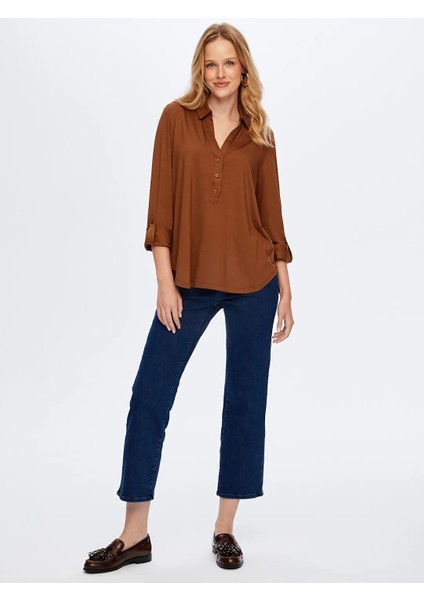 Polo Yaka Kadın Uzun Kollu T-Shirt BW26TSH004 fiyatları