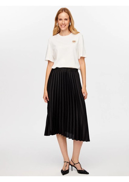 Pilise Saten Kadın Uzun Etek W26ETK005