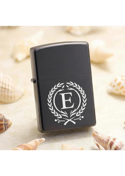 E Harfli Kişiye Özel Harf Baskılı Benzinli Çakmak