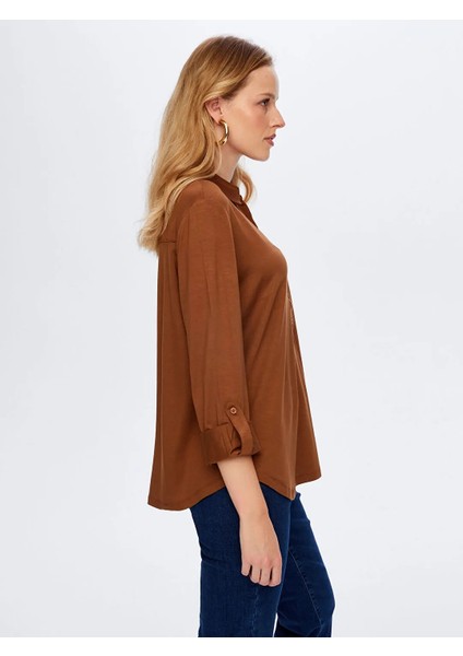 Polo Yaka Kadın Uzun Kollu T-Shirt BW26TSH004 modelleri