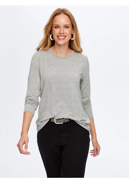 Yuvarlak Yaka Kadın Uzun Kol T-Shirt BW26TSH005