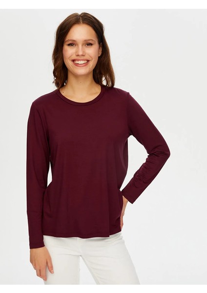 Yuvarlak Yaka Kadın Uzun Kol T-Shirt BW26TSH005
