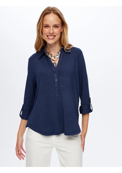 Polo Yaka Kadın Uzun Kollu T-Shirt BW26TSH004 modelleri