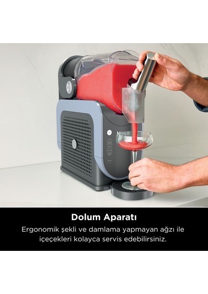 Slushi Dondurulmuş Içecek Üreticisi, Dondurulmuş Kokteyller, Frappe, Milkshake Ve Dondurulmuş Meyve Suyu Hazırlayın, Buz Veya Hazırlık Gerekmez, 1,9l Kapasite, fırsatları
