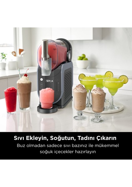Slushi Dondurulmuş Içecek Üreticisi, Dondurulmuş Kokteyller, Frappe, Milkshake Ve Dondurulmuş Meyve Suyu Hazırlayın, Buz Veya Hazırlık Gerekmez, 1,9l Kapasite,