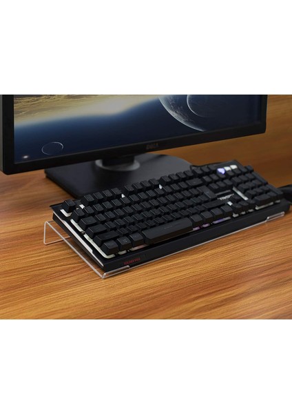 Klavye Standı Sehpası Klavye Yükseltici Pleksiglass Şeffaf