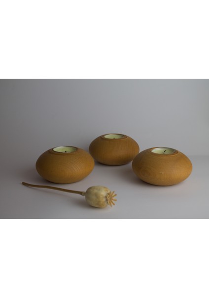 Oval Gürgen Ahşap Mumluk 3'lü Set | Dekoratif Tealight Şamdan (Ceviz / Iroko Renk Seçenekli) (Hediyeli) modelleri