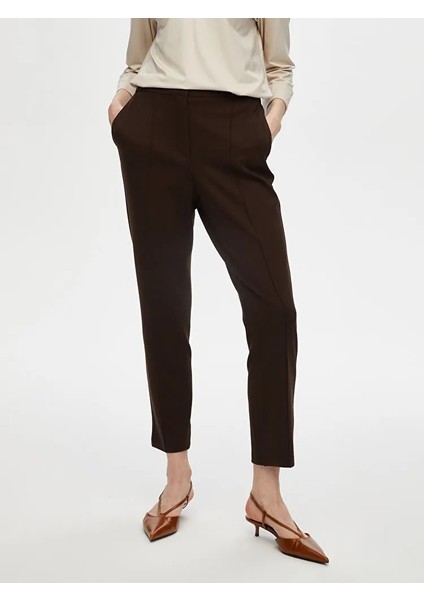 Önü Dikişli Slim Fit Örme Kadın Pantolon 00089 fiyatları