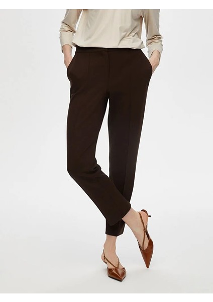 Önü Dikişli Slim Fit Örme Kadın Pantolon 00089 modelleri