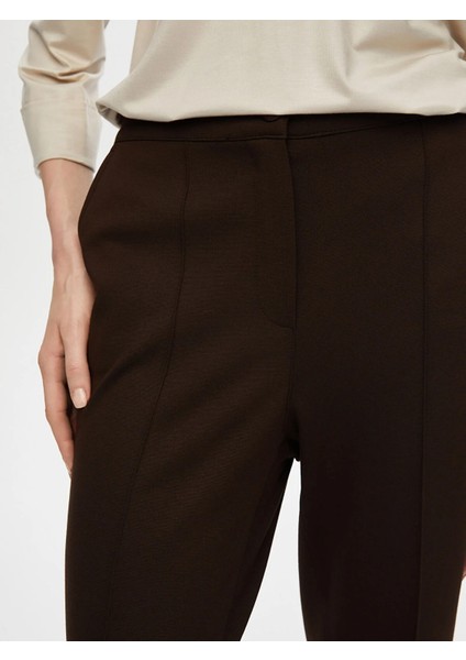 Önü Dikişli Slim Fit Örme Kadın Pantolon 00089 indirimleri