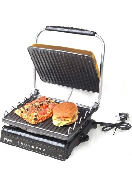 Altın Renkli Demir Döküm Izgara ve Tost Makinesi, Aparatlı ve Fırçalı modelleri