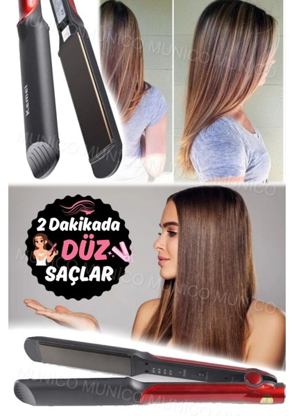Hızlı Isınan Saç Düzleştirici, 4 Isı Ayarı, 220°C, Şık Siyah Renk fiyatları