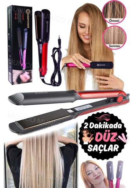 Hızlı Isınan Saç Düzleştirici, 4 Isı Ayarı, 220°C, Şık Siyah Renk