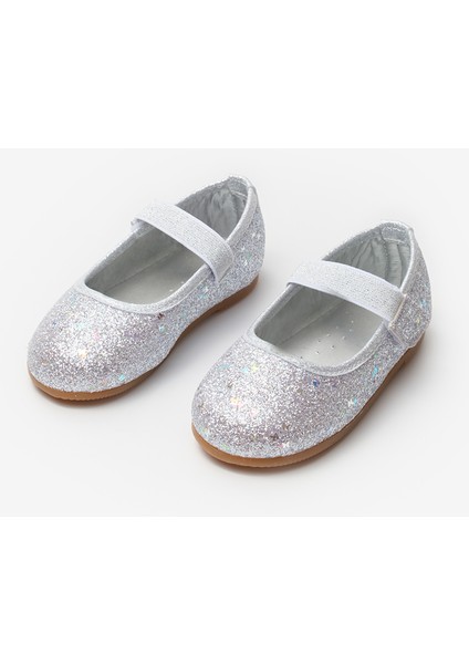 Gümüş Kelebek Simli Kız Çocuk Babet Ayakkabı fırsatları