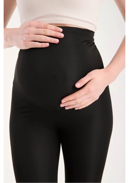 Ayarlanabilir Yüksek Bel Siyah Toparlayıcı Hamile Taytı fırsatları