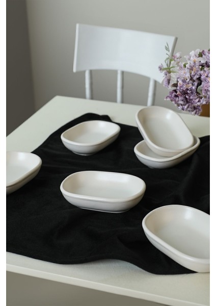 Mat Beyaz Noyan Çerezlik 11 cm 6 Adet 022