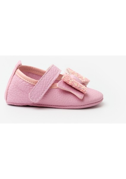 Pembe Pullu Cırtlı Deri Kız Bebek Makosen indirimleri