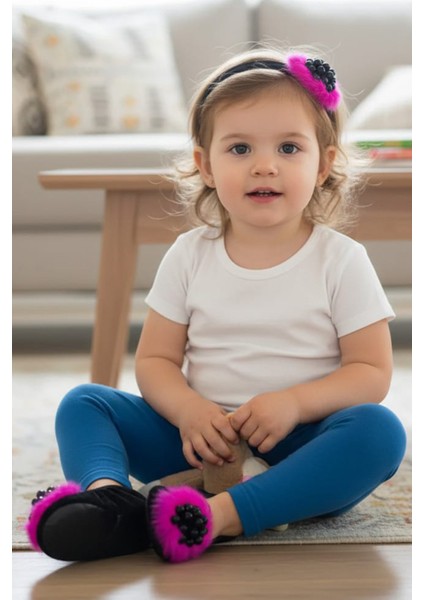 Çocuk Ev Babeti Taçli Takim ,çocuk Panduf, Bebek Pati?k, Çorap, Çocuk Ev Ayakkabısı