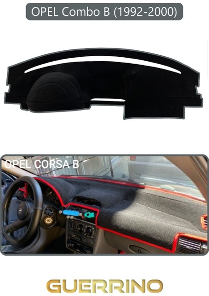 Opel Corsa B Combo B (1992-2000)TORPİDO Koruma Halısı Gri Kenar