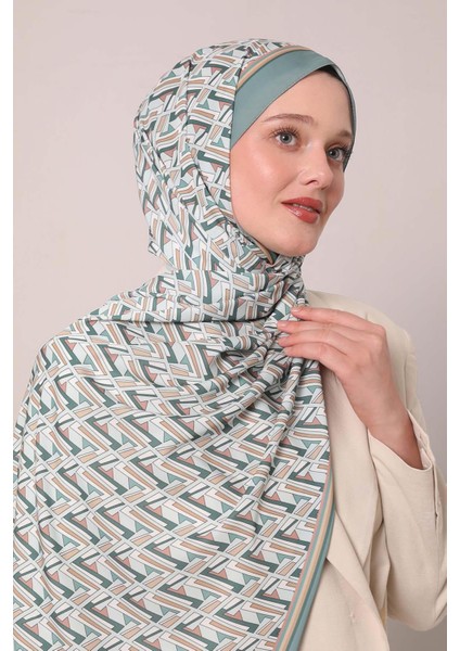 Su Yeşili Zigzag Desen Club Şal fiyatları