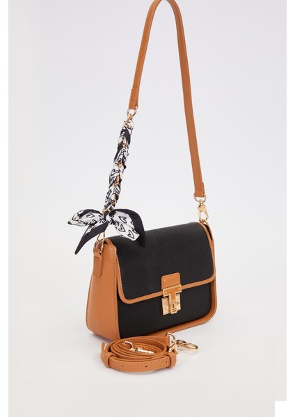 Siyah-Camel Fular Bağlama Detaylı Omuz Çantası fiyatları