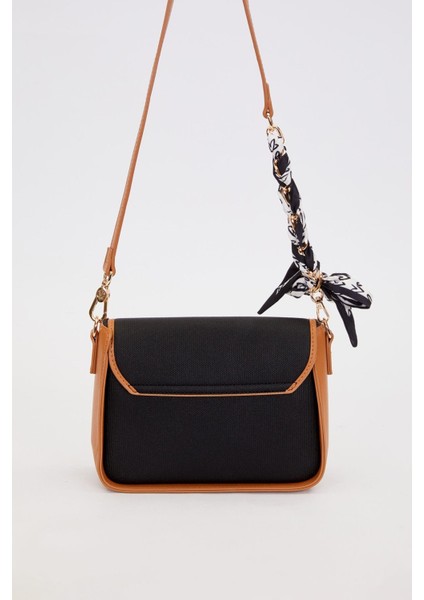 Siyah-Camel Fular Bağlama Detaylı Omuz Çantası fırsatları