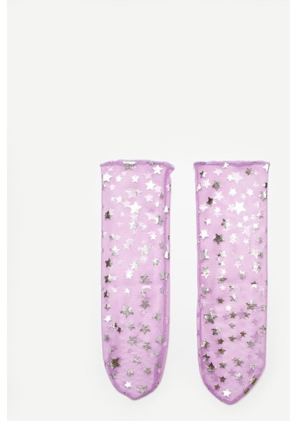 Lila Küçük Yıldız Detaylı Kız Çocuk Tül Çorap fiyatları