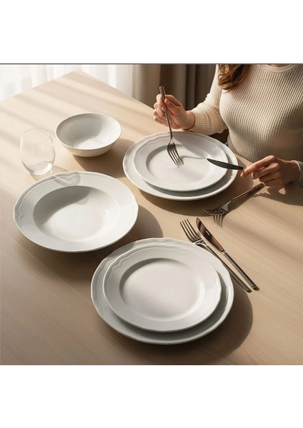 Venedik Serisi 24 Parça Şık ve Dayanıklı Porselen Yemek Takımı – Günlük ve Özel Kullanım İçin