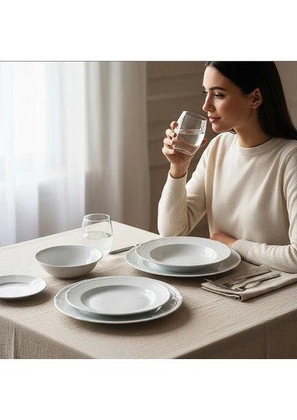 Venedik Serisi 24 Parça Şık ve Dayanıklı Porselen Yemek Takımı – Günlük ve Özel Kullanım İçin fırsatları