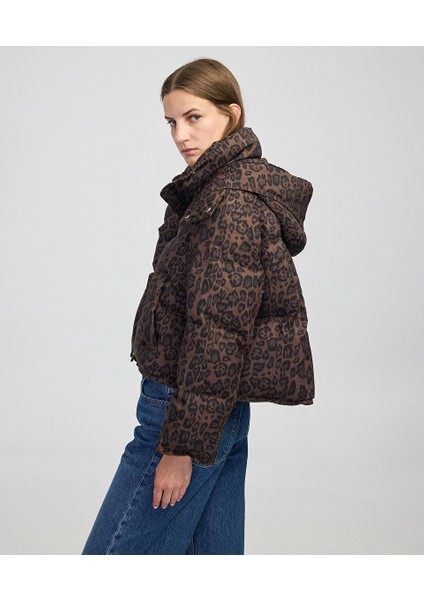 Leopar Desen Şişme Mont IW6250012095074 fiyatları